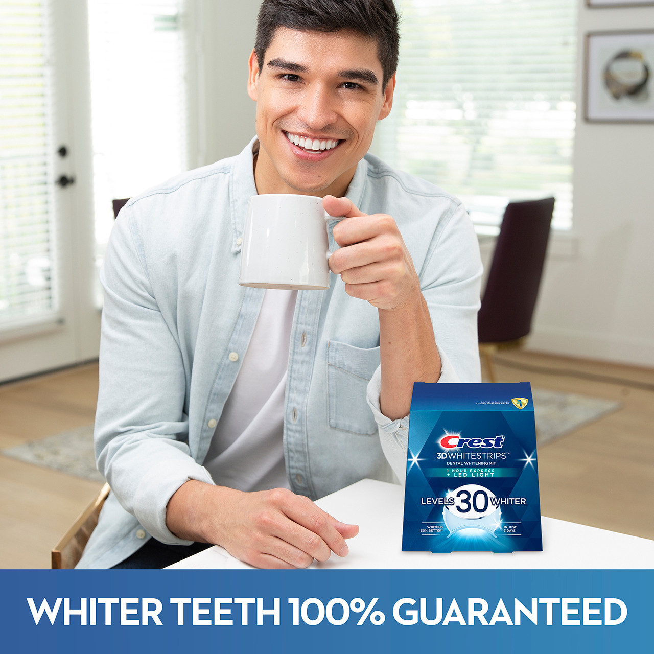 Oral-B Crest 3DWhitestrips Dental Whitening Kit 1 Hour Express + LED Accessoires Licht | BE_OB11688